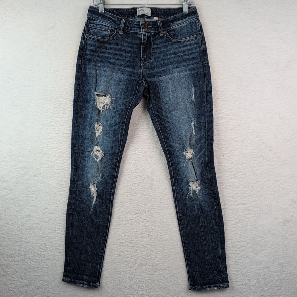 BKE Stella Ankle Skinny Jeans Women's‎ 29 Distressed Blue Denim Stretch
